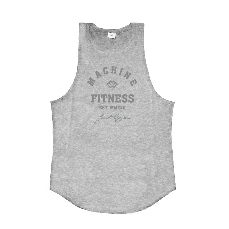 Regular MACHINE FITNESS Top GYM Bodybuilding Tank Top. Mens Workout Vest,  Jogger clothing Muscle Stringer Singlet