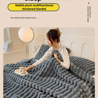 Striped Flannel Blanket – Cozy Bed Sheet & Sofa Throw