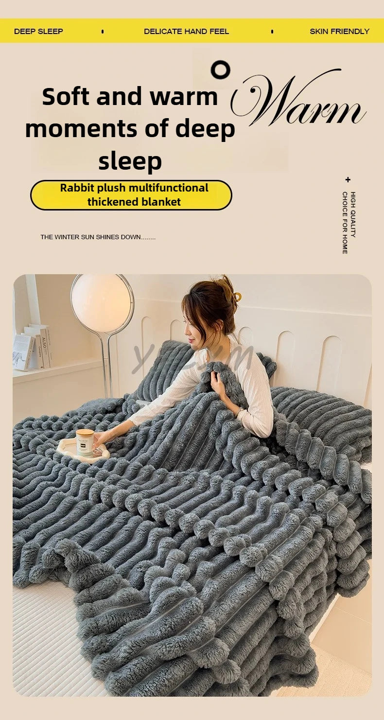 Striped Flannel Blanket – Cozy Bed Sheet & Sofa Throw