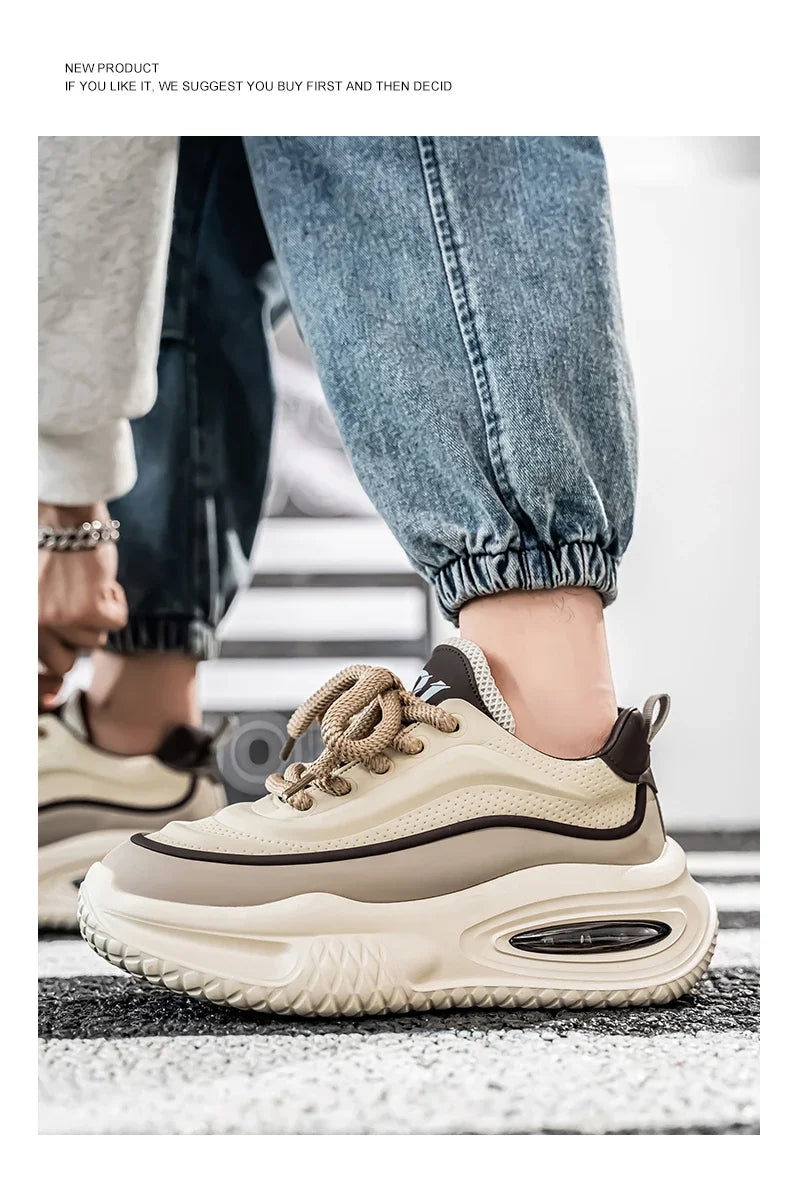 New Platform Vulcanized Sneakers Men Street Style Casual Shoes For Men Punk Chunky Social Men's Sneakers Korean 2025 Large Size