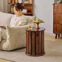 Solid Wood Stackable Folding Coffee Table Set 2-in-1 Ottoman Stool for Living Room/ Dining/ Guest Seating Spaces Storage Design