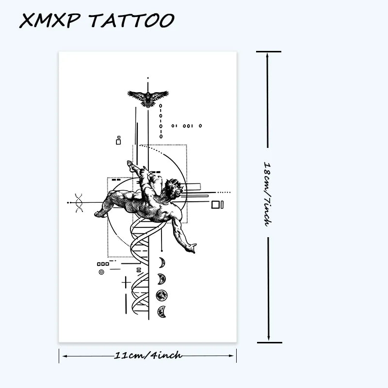 Fallen Angel temporary tattoo sticker, waterproof tattoo, lasts to 15 days fake tattoo, semi permanent tattoo Fallen Angel
