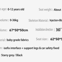 Baby Car Seat ISOFIX car seat Infant Safety Car Seats Child Safety Convertible Child Safety Car Seats 360° Rotatable ECE R129