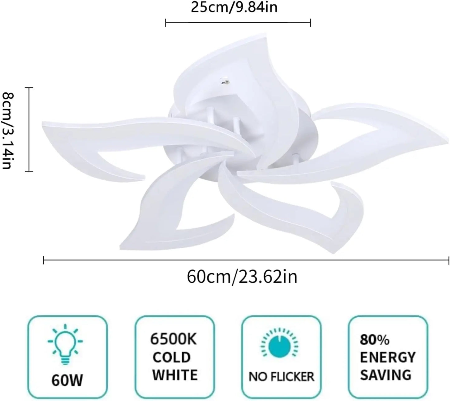 LED Ceiling Light,Modern Ceiling Lamp 60W 4500LM，Modern Petal Ceiling Light Fixture for Living Room Kitchen Bathroom Bedroom