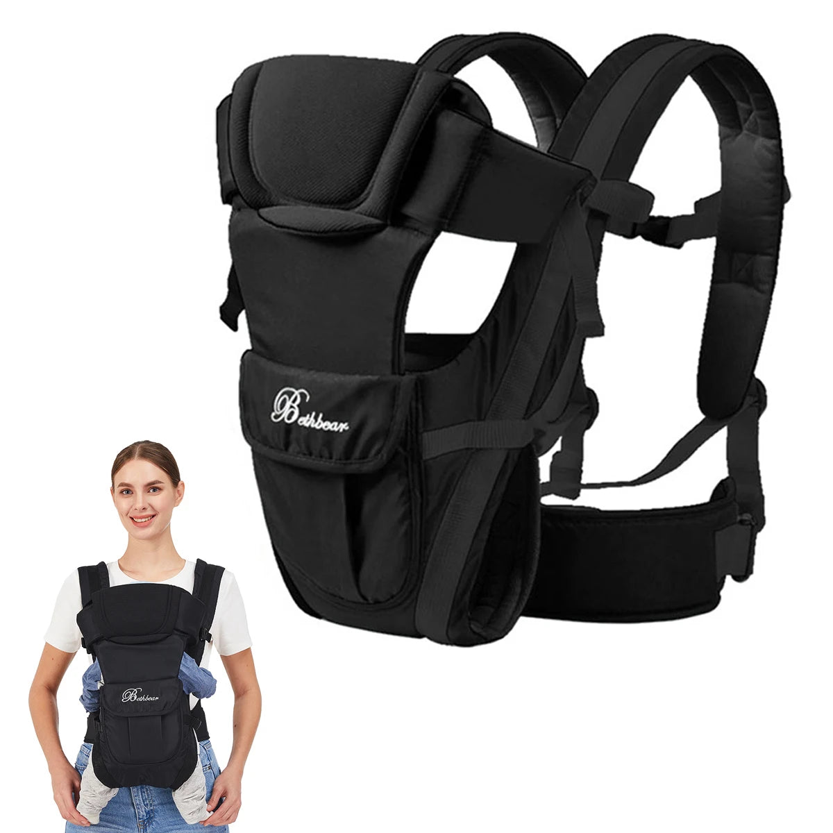 SnugCarry 4-in-1 — Ergonomic Baby Backpack Carrier Newborn to Toddler