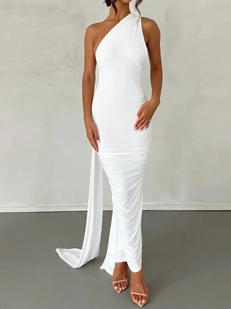 One Shoulder Sleeveless Backless Dress. Dresses For Women Club, Birthday Party, Evening Prom. from Neon y2k.