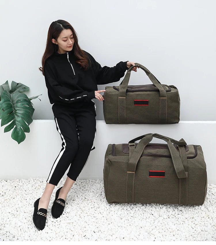 Large Capaci Canvas Travel Bag Handheld Long Distance Lage Bag for Men And Women on Busin Trips Wear Resistant Chee...