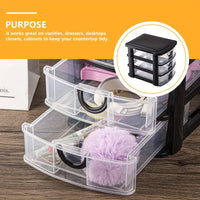 3-Drawer Cosmetic Organizer - Transparent Plastic Storage Box