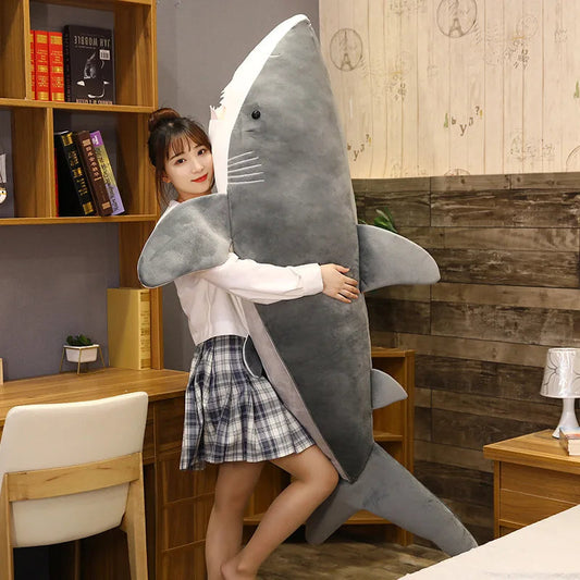 Giant Megalodon Shark kpop Plush Toys For Girls Huge Kawaii Soft Stuffed Doll Pillow Cushion Greative Birthday Gifts for Kids WAREHOUSE SHOP