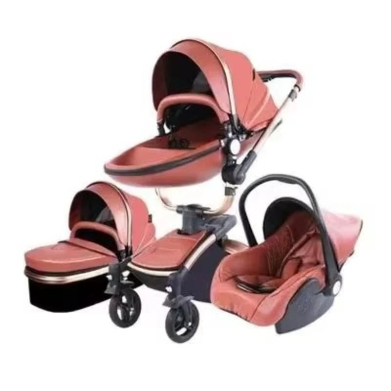 High Landscape Stroller Baby 4 in 1 Shock Absorbent Bidirectional Sitting and Lying Folding