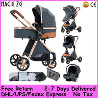 Baby Stroller 3-in-1 Lightweight stroller Travel System Multifunctional Pram with Aluminum Frame Compact Stroller for Newborn