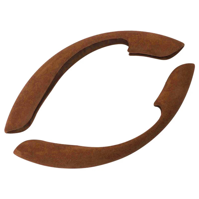 1pair Universal Suede Leather Car Steering Wheel Cover. Non-slip Card Cover Suitable for 14.5-16 Inches of Automotive Supplies.