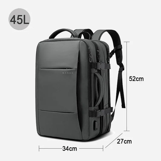 Stylish BANGE Travel Backpack – Business Laptop Backpack 17.3” Expandable, Waterproof, USB Charging, Large Capacity WAREHOUSE SHOP