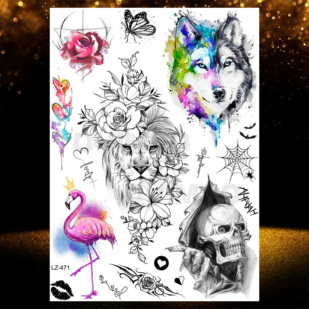 Chicano Bandit Mexico Temporary Tattoos For Men Women Fake Car Nun Tattoo religion Stickers Realistic Back Waterproof Tatoos