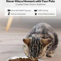 Smart Pet Feeder with Camera & WiFi Control - 4L