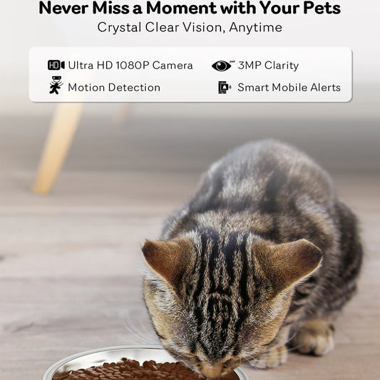 Smart Automatic Pet Feeder with Camera - 4L WiFi App Control for Cats & Dogs
