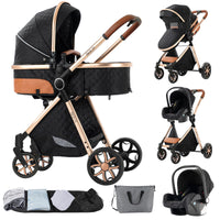 Baby Stroller 3-in-1 Lightweight stroller Travel System Multifunctional Pram with Aluminum Frame Compact Stroller for Newborn