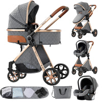 Baby Stroller 3-in-1 Lightweight stroller Travel System Multifunctional Pram with Aluminum Frame Compact Stroller for Newborn