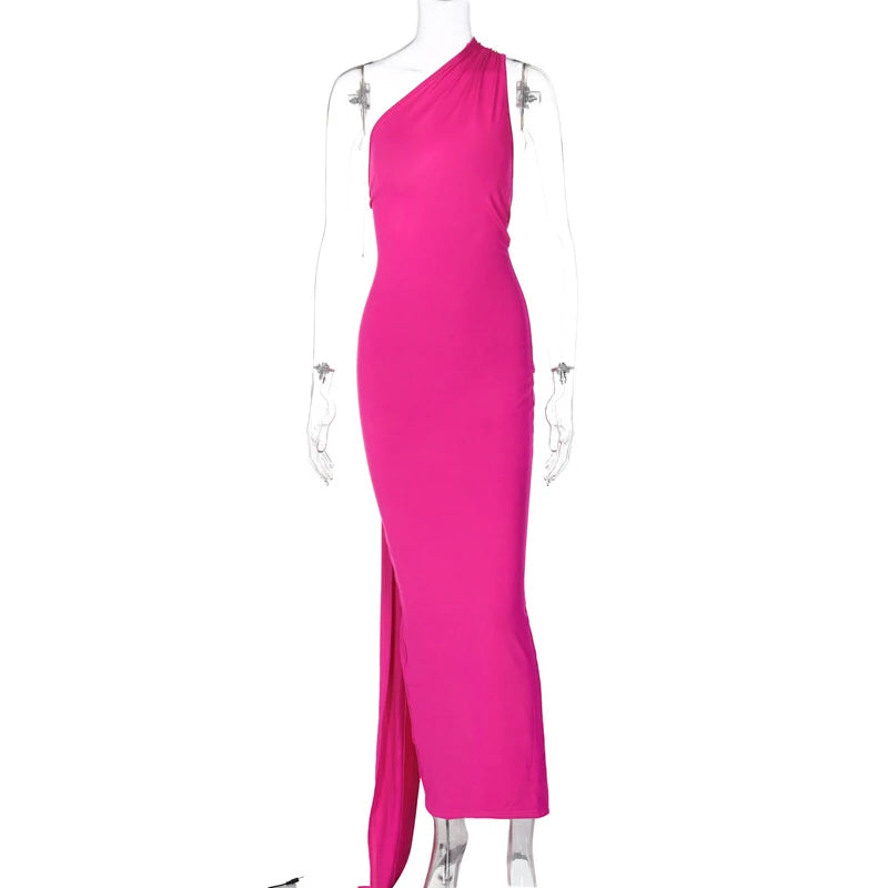 One Shoulder Sleeveless Backless Dress. Dresses For Women Club, Birthday Party, Evening Prom. from Neon y2k.