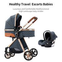 Baby Stroller 3-in-1 Lightweight stroller Travel System Multifunctional Pram with Aluminum Frame Compact Stroller for Newborn