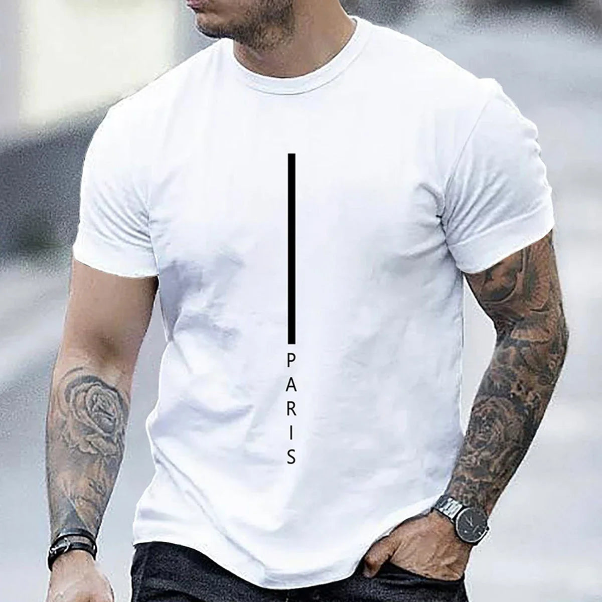 Men's Red Casual T-shirt Fashion Trend Short Sleeve Men's Summer Street Style Clothing Comfortable Clothing for Daily Life
