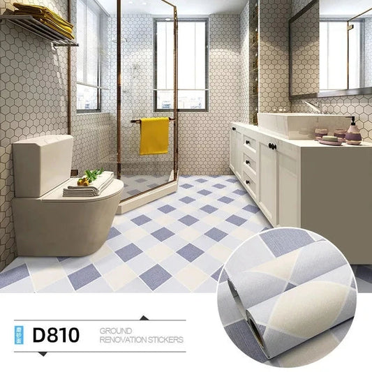Thicken Floor Stickers Self-adhesive Waterproof Bathroom Floor Stickers Non-slip Home Wallpaper Wear-resistant Kitchen PVC WAREHOUSE SHOP