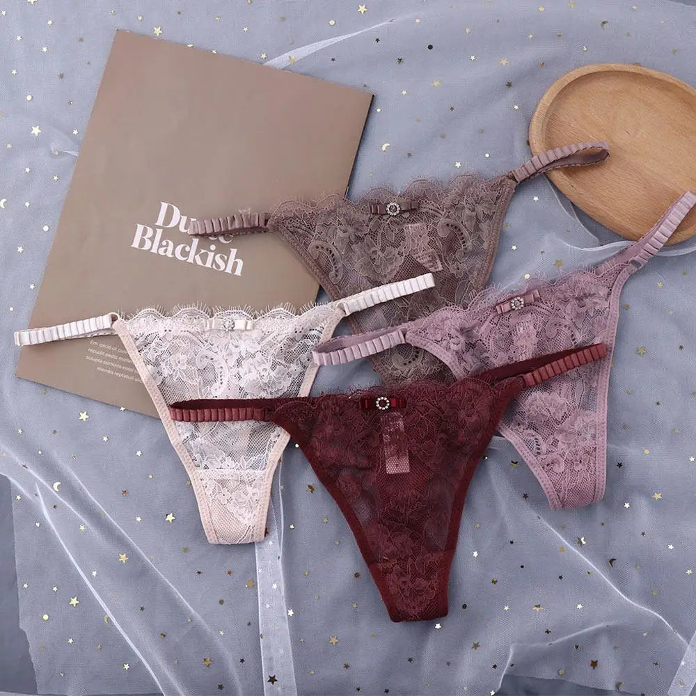 Sexy Underpant, Low Waist Girls. Panties, Flower G-strings, Female Briefs Lace Thong.