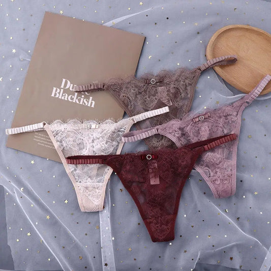 Sexy Underpant, Low Waist Girls. Panties, Flower G-strings, Female Briefs Lace Thong.