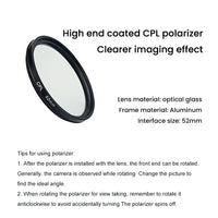 Reduce Reflected Light Of Tattoos With 52mm Cpl For Cellphone Lens Circular Polarizing Filter Compatible Any Phone