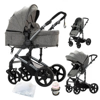 Baby Stroller 3-in-1 Lightweight stroller Travel System Multifunctional Pram with Aluminum Frame Compact Stroller for Newborn