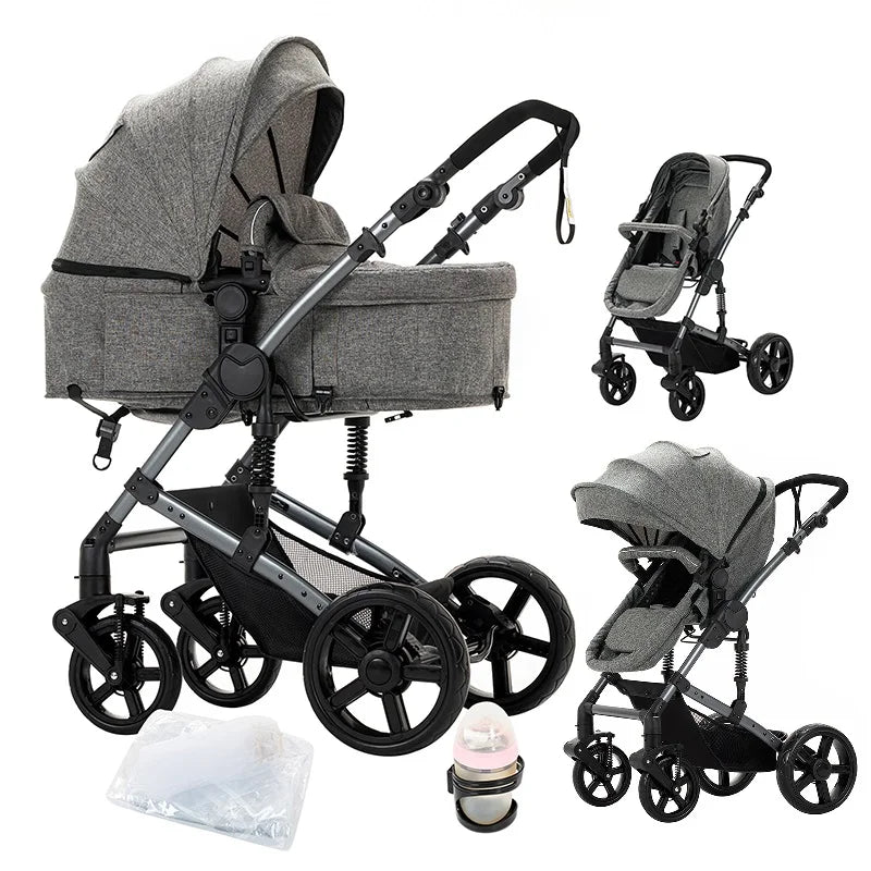 Baby Stroller 3-in-1 Lightweight stroller Travel System Multifunctional Pram with Aluminum Frame Compact Stroller for Newborn