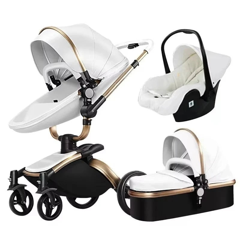 High Landscape Stroller Baby 4 in 1 Shock Absorbent Bidirectional Sitting and Lying Folding