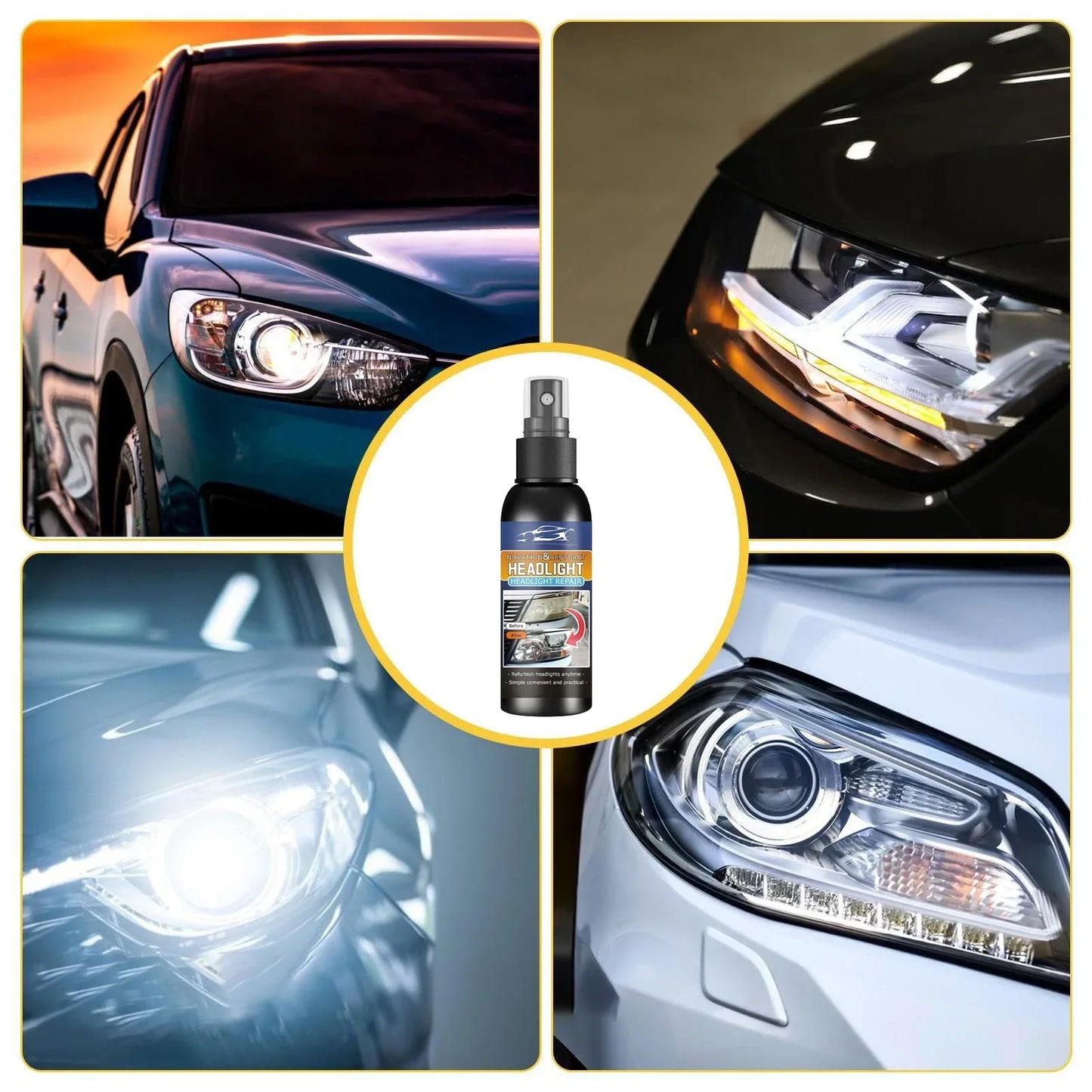 Car Headlight Restoration Polishing Kits Headlamp Repair Kits Car Light Polisher Cleaning Paste Car Paint Care Refurbish Agent