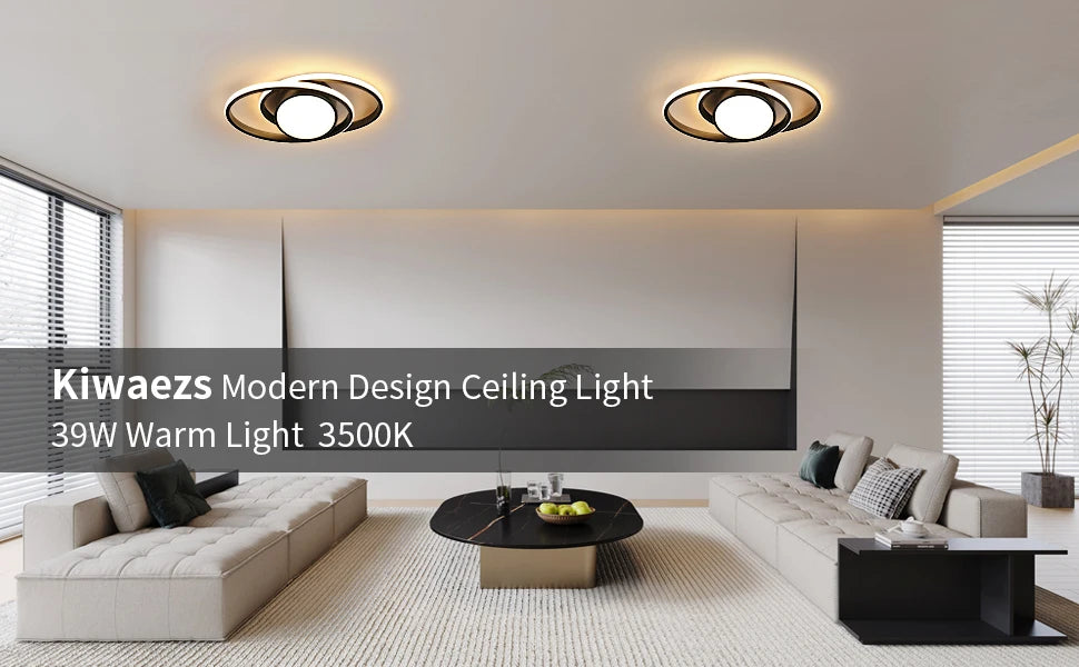 39W Ceiling Lamp,Double Round LED Ceiling Lamp,LED Ceiling Lamps Warm Light 3000K,Bedroom Ceiling Lamp,LED Ceiling Lamp Kitchen