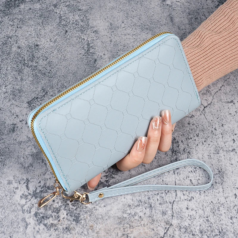 New Wallet, Korean cute long coin purse. Large capacity, lady multi-card zipper.