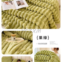 Striped Flannel Blanket – Cozy Bed Sheet & Sofa Throw