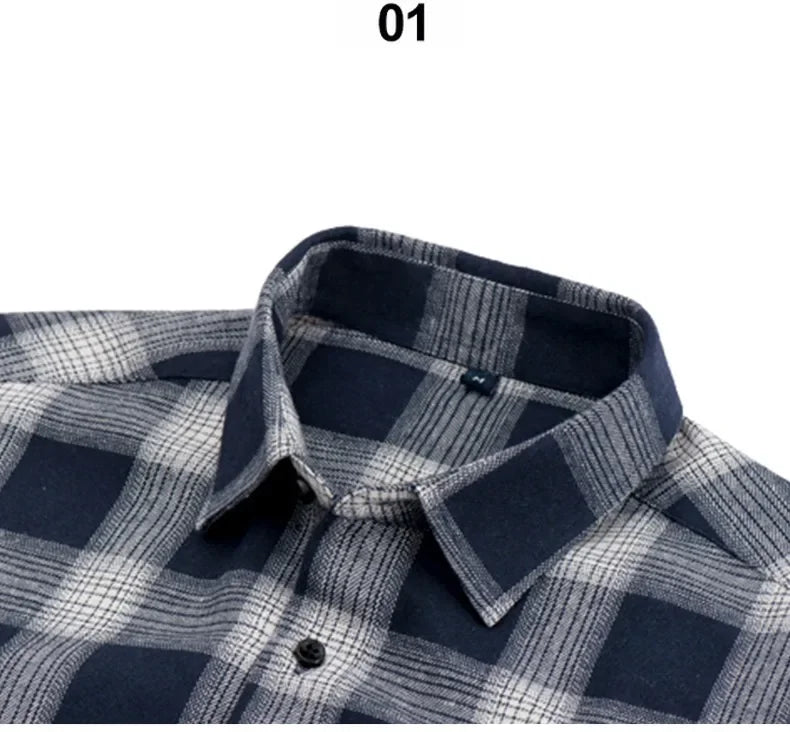 Men Flannel Plaid Shirt. Soft Comfort Slim Fit Styles Brand for Official and Casual Long Sleeve Shirts