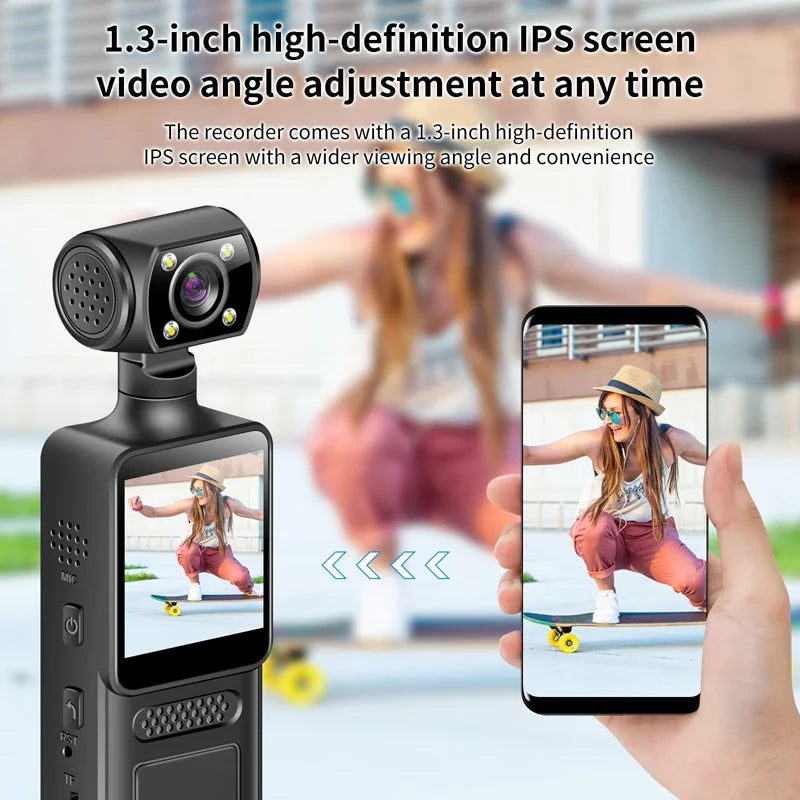 4K HD Handheld Xiaomi Pocket Camera.  180° Rotating, Mini Portable Camera, Wearable Night Vision Outdoor Sports Camera.