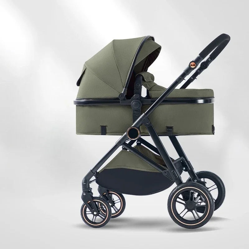 Portable 2-in-1 Baby Stroller - Bassinet Mode Foldable Reversible Seat