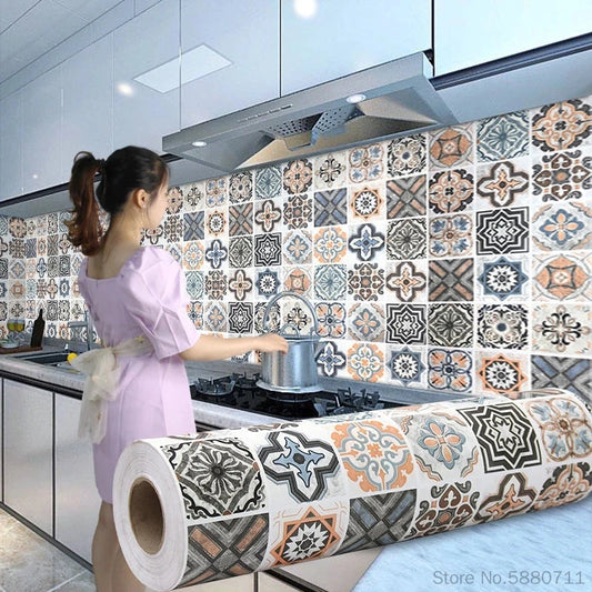 Thicken Floor Stickers Self-adhesive Waterproof Bathroom Floor Stickers Non-slip Home Wallpaper Wear-resistant Kitchen PVC WAREHOUSE SHOP