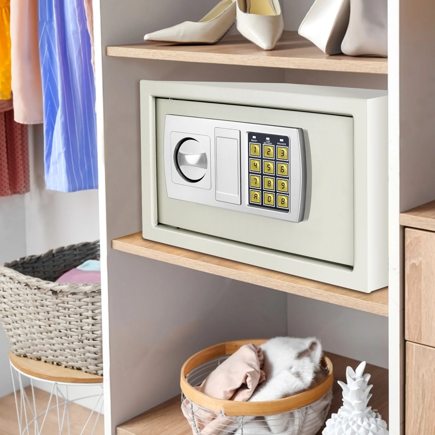 Safe Box for Home, Office. Secured Digital Code Safe with 2 Emergency Keys. Storage - 16L