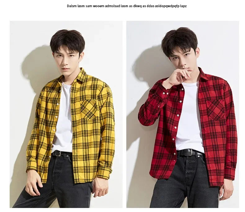 Men Flannel Plaid Shirt. Soft Comfort Slim Fit Styles Brand for Official and Casual Long Sleeve Shirts