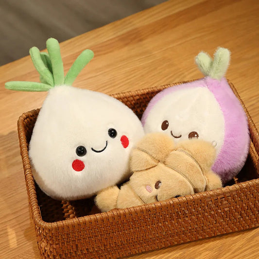 Squishy Vegetables Plush Toys Stuffed Garlic, Onion and Ginger Plush Pillows Soft Food Plush Toys for Kids Girls Birthday Gifts WAREHOUSE SHOP