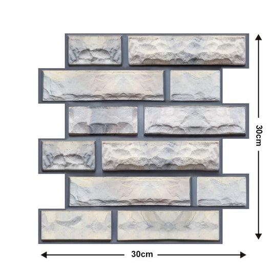 10Pcs Self Adhesive Waterproof 3D Wall Panels Peel Stick Subway Tile Brick Wallpaper Retro Sticker for Bathroom Fireplace Decor WAREHOUSE SHOP