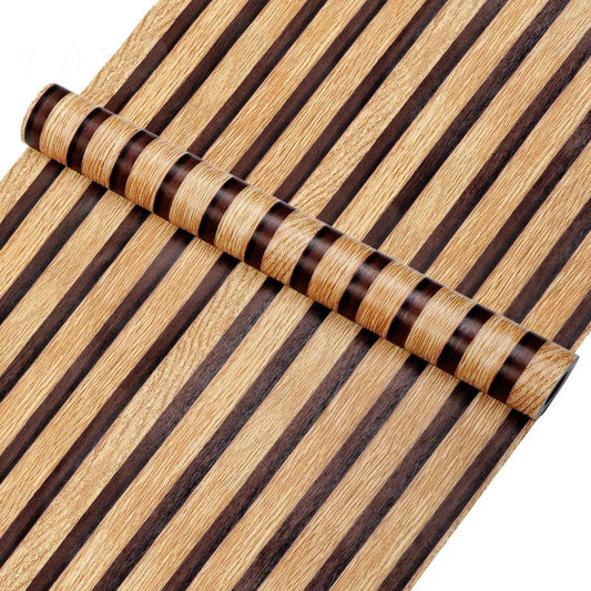 45cm Big Roll Home Decoration Background Wall Desk Cabinet Wallpaper Wood Stripes Waterproof PVC Self-adhesive Wall Stickers WAREHOUSE SHOP