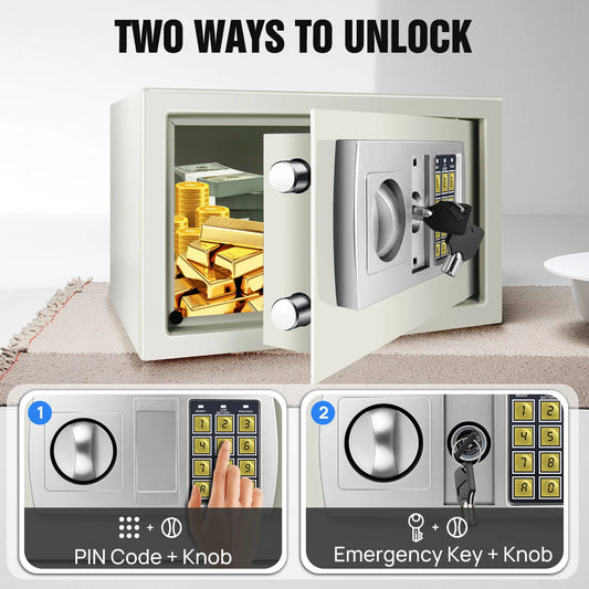 Safe Box for Home, Office. Secured Digital Code Safe with 2 Emergency Keys. Storage - 16L