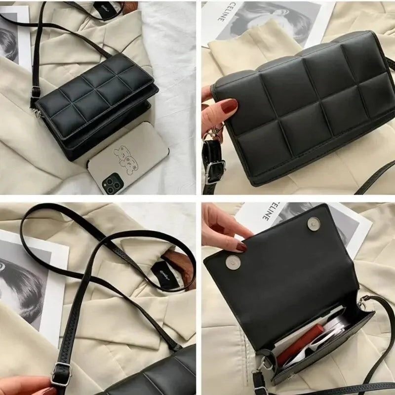 A Leather Brand Designer’s Women Shoulder Bag. Small PU Female Crossbody Bag, Trendy Classic Handle Ladies Handbag