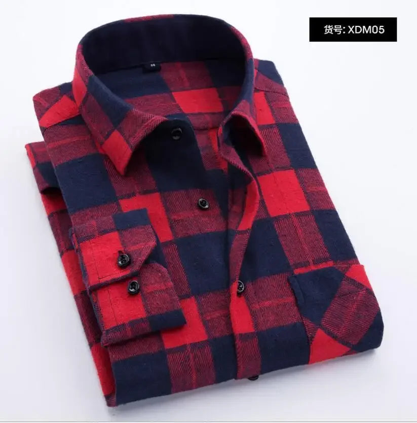Men Flannel Plaid Shirt. Soft Comfort Slim Fit Styles Brand for Official and Casual Long Sleeve Shirts