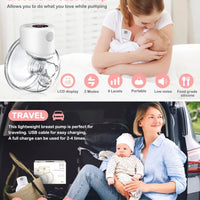 BornBL S12 Double / Single Electric Breast Pumps, Hands-free Poratable Mom Milk Puller Pump, Slient Breastfeeding Pump for Baby