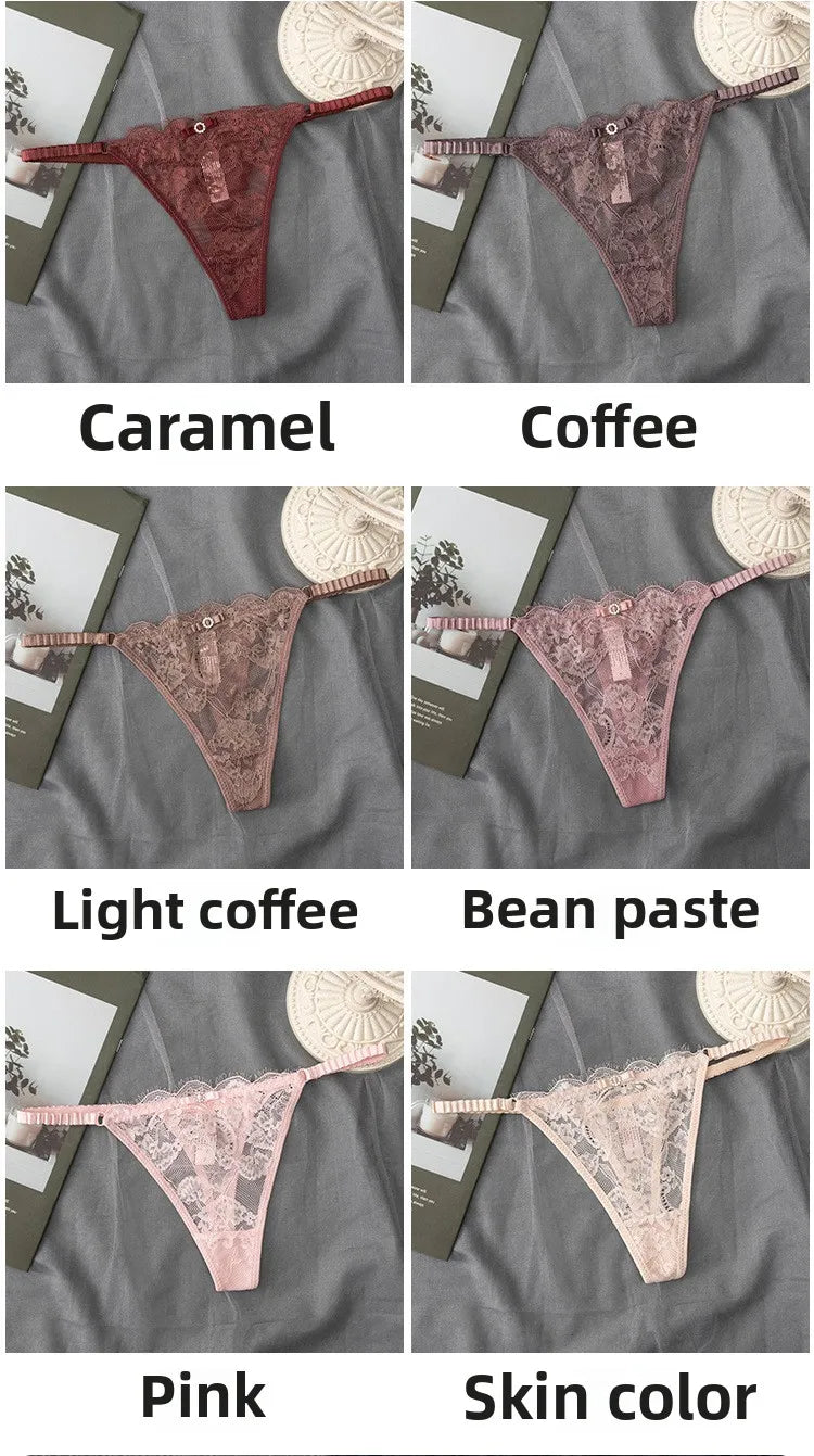 Women'S Sexy Lace Up Cut Out Thong Breathable Underwear for Women Thong Underwear